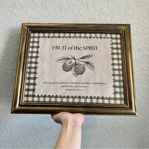 Fruit of the Spirit Bible Verse Christian Art in Vintage Refinished Frame 11x14